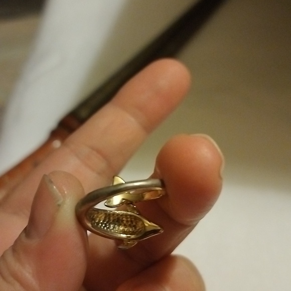 Vintage Gold tone COP castings on Parade 88 Dolphin wrap ring - Picture 3 of 8